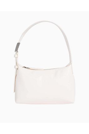 کیف دوشی سفید زنانه چرم مصنوعی Calvin Klein - کد 923327812