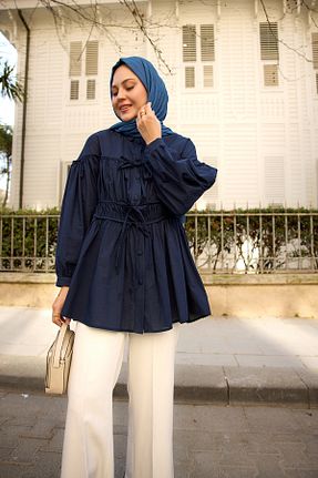 پیراهن حجاب سرمه ای زنانه رگولار LOCCO - کد 922695833