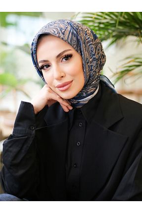 روسری سرمه ای پنبه پلی استر efdal şal eşarp - کد 922694643