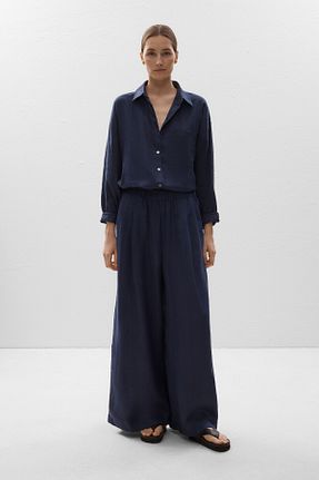 پیراهن سرمه ای زنانه اورسایز Oysho - کد 824367847