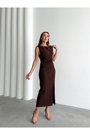 لباس قهوه ای زنانه بافتنی MALDİA SHOP - کد 922715662