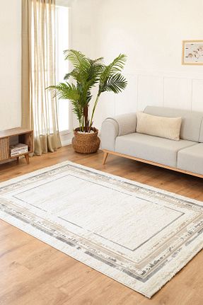 فرش بژ قابل شستشو Kaşmir Halı - کد 871873738