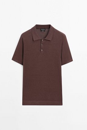 تیشرت زرشکی مردانه رگولار Massimo Dutti - کد 922717312