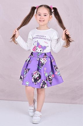 ست بالاتنه و پائین تنه بنفش بچه گانه پنبه پلی استر Trend Bebe Butik - کد 923330670