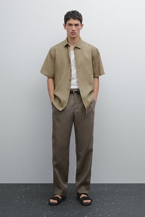 پیراهن خاکی مردانه رگولار Massimo Dutti - کد 922706508