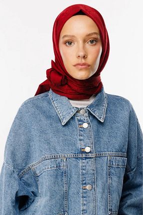 شال زرشکی زنانه پنبه پلی استر Mooncorn - کد 859220860