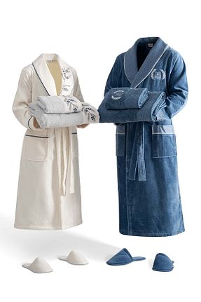 حوله پالتوئی آبی زنانه 10 + Ecocotton - کد 378756185