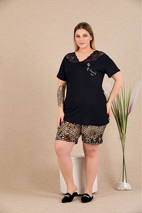 ست لباس راحتی مشکی زنانه پلنگی Lady Lingerie - کد 922742453