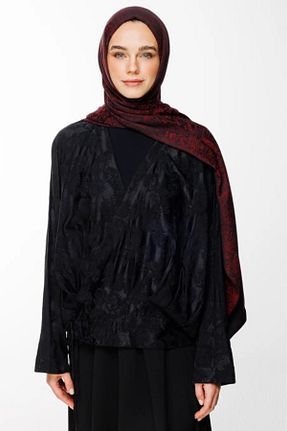 شال زرشکی زنانه کشمیر Mooncorn - کد 900392219