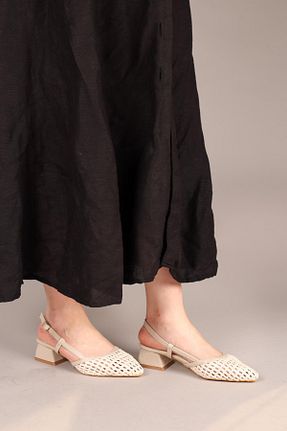 کفش پاشنه بلند کلاسیک بژ زنانه چرم مصنوعی Birikon - کد 922748586