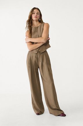 شلوار قهوه ای زنانه پلی استر Stradivarius - کد 894658307