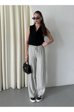 شلوار طوسی زنانه کتان Laluvia - کد 922759062