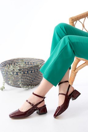 کفش پاشنه بلند کلاسیک زرشکی زنانه چرم لاکی saramary - کد 922767177