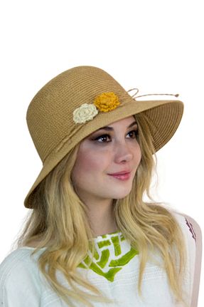 کلاه قهوه ای زنانه حصیر Bay Şapkacı - کد 922781570