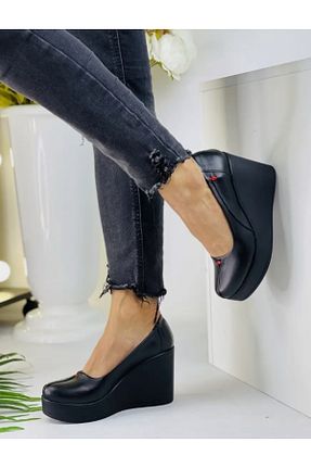 کفش پاشنه بلند پر مشکی زنانه پاشنه متوسط (5-9 سانتی متر) NOUVA1 - کد 923482967