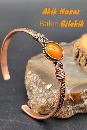 دستبند جواهر نارنجی زنانه سنگ طبیعی NBS Beautiful Naturel Stones - کد 922791450