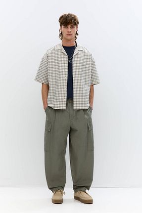 شلوار سبز مردانه پنبه ای Pull & Bear - کد 922803733