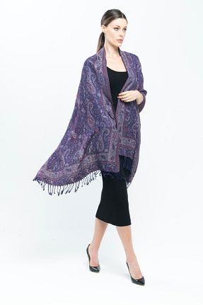 شال سرمه ای زنانه کشمیر K&B PASHMINA - کد 73256891