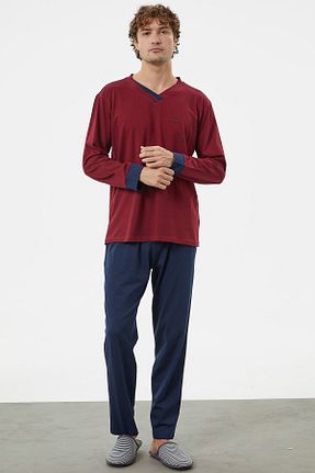 ست لباس راحتی زرشکی مردانه ساده Sementa - کد 771010997