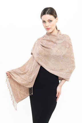 شال قهوه ای زنانه کشمیر K&B PASHMINA - کد 72399206