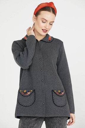 کت طوسی زنانه رگولار Sementa - کد 68382764