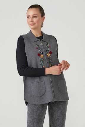 جلیقه طوسی زنانه رگولار Sementa - کد 44142290