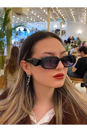 عینک آفتابی مشکی زنانه 60 MONCY BUTİK - کد 922878157