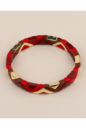 دستبند استیل (فولاد) زرشکی روکش طلا Portakal Esintisi - کد 922881170
