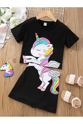 ست بالاتنه و پائین تنه مشکی بچه گانه بافت VESTIR BIEN - کد 923637185