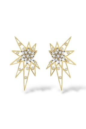 گوشواره استیل (فولاد) طلائی روکش طلا neslyaccessories - کد 922894906