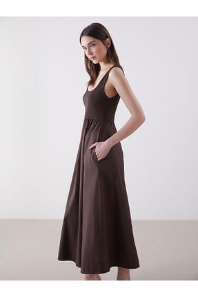 لباس قهوه ای زنانه بافتنی LC Waikiki - کد 922894473