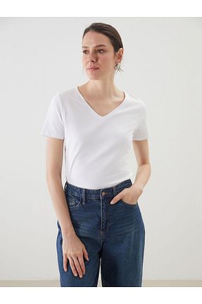 تیشرت سفید زنانه رگولار LC Waikiki - کد 922890581