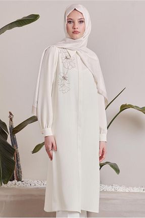 تونیک حجاب سفید زنانه پلی استر Alvina - کد 922907234