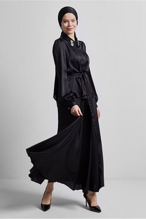 ست بالاتنه و پائین تنه حجاب مشکی زنانه رگولار Alvina - کد 922907243