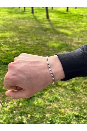 دستبند استیل (فولاد) طوسی مردانه استیل ضد زنگ menaura - کد 922908794