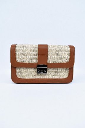 کیف دوشی بژ زنانه حصیر birizmoda - کد 922938666