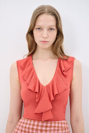 بلوز قهوه ای زنانه ساده adL - کد 906410833