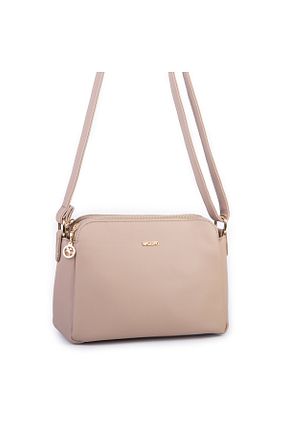 کیف پستچی بژ زنانه چرم مصنوعی Nas Bag - کد 922938490