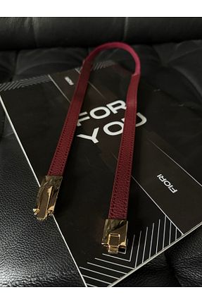 کمربند زرشکی زنانه چرم مصنوعی Fiori - کد 922940264