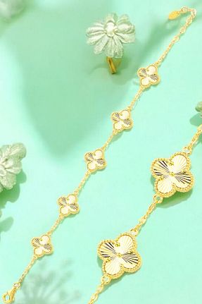 دستبند نقره طلائی زنانه 925 عیار Söğütlü Silver - کد 922944169