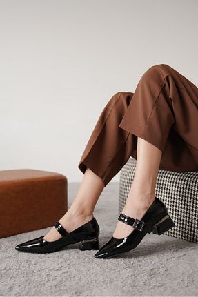 کفش پاشنه بلند کلاسیک مشکی زنانه چرم مصنوعی Moda Değirmeni - کد 922961066