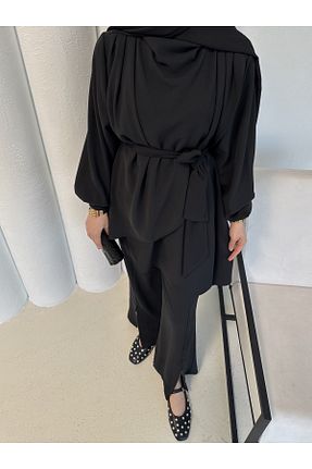 ست بالاتنه و پائین تنه حجاب مشکی گشاد Melike Tatar - کد 922967513