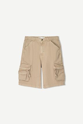 شلوارک و برمودا بژ مردانه اسلیم Bershka - کد 922964012