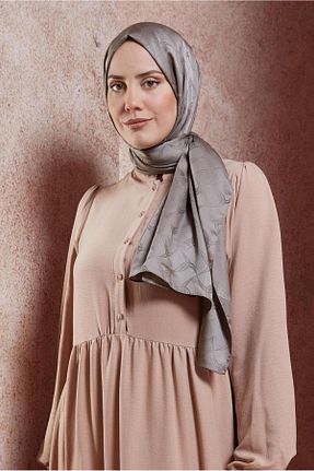شال طوسی زنانه پلی استر Alvina - کد 856845592
