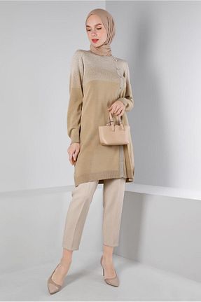 شلوار پارچه ای بژ زنانه بلند Alvina - کد 793827641