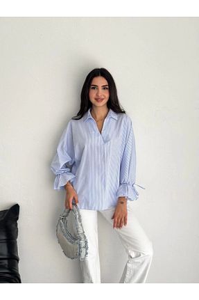پیراهن آبی زنانه اورسایز Tam12den Home - کد 922978733