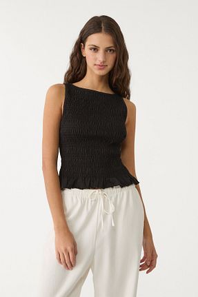 تیشرت مشکی زنانه رگولار Stradivarius - کد 922985622