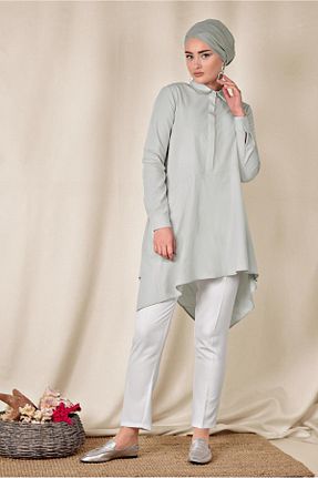 تونیک حجاب طوسی زنانه %100 پنبه Alvina - کد 874941741
