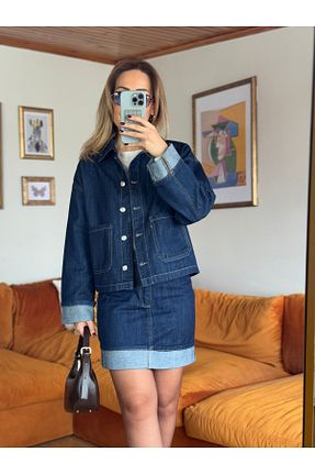 ست بالاتنه و پائین تنه سرمه ای زنانه جین Butik - کد 922991733