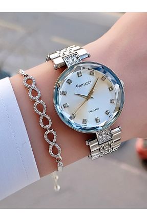 ساعت مچی صورتی زنانه 36 میلی متر Ferrucci - کد 355413064